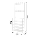 Lifeideas Entryway 4 Tier Shoe Rack with Coat Hanger