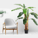 Breeins Banana Artificial Tree 3 Trunk in Black Planter
