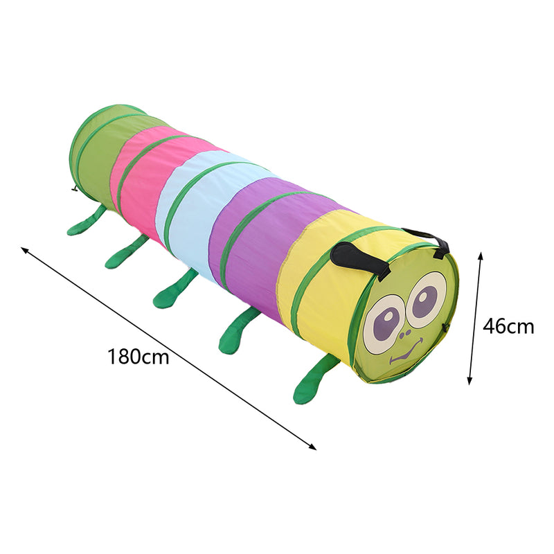 Livingandhome 6FT Caterpillar Crawl Play Tunnel Pop-up for Kids Multicoloured