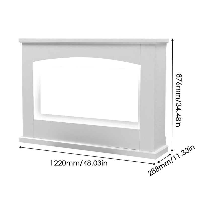34inch Electric Fireplace with White Wooden Mantel