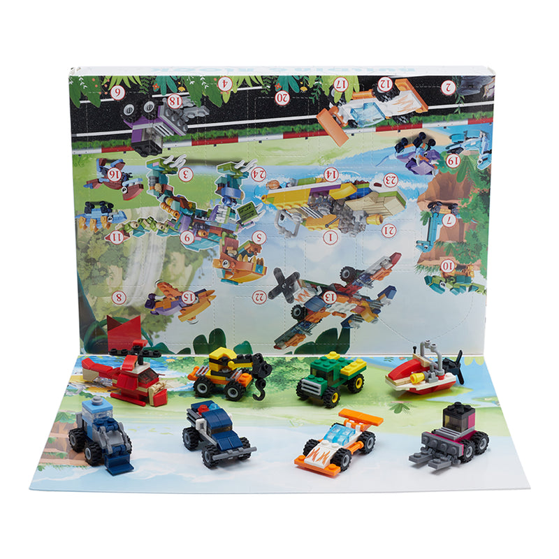 Kidkid Christmas Advent Calendar Car Dinosaur Building Blocks Toy Set