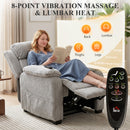 HOMCOM Power Recliner Chair With Massage And Heat, Spring Seat, Light Grey