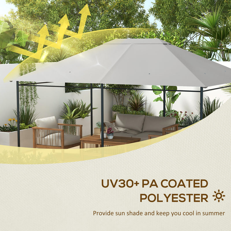Outsunny 3 X 4m Gazebo Canopy Replacement Gazebo Roof Cover - Grey