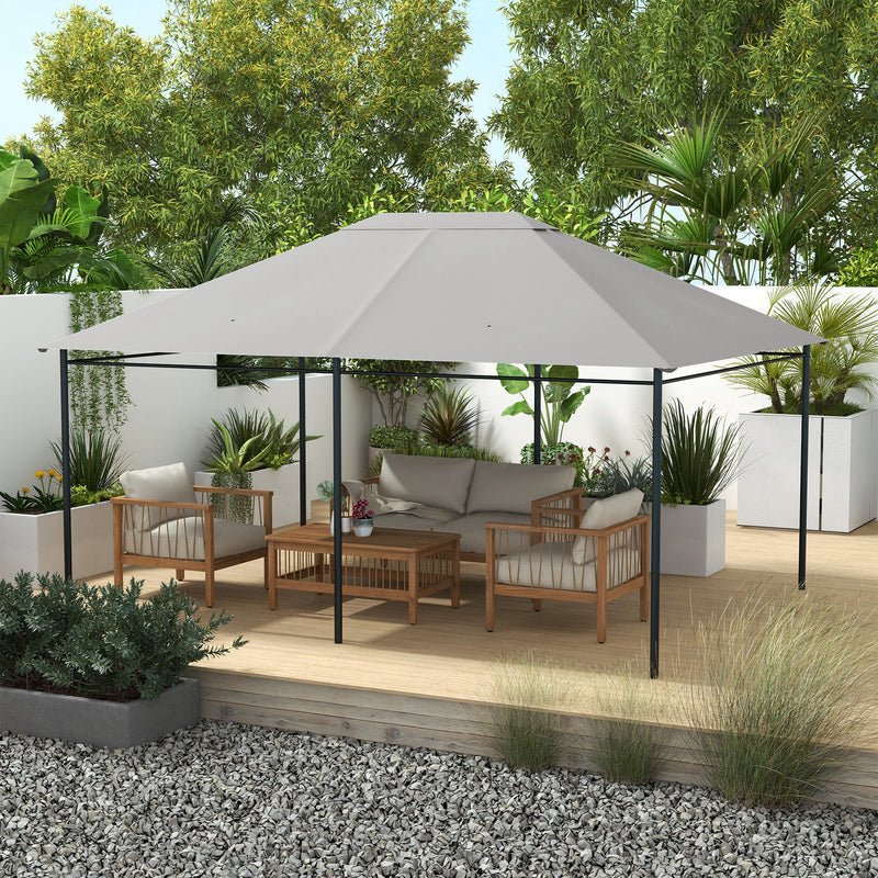 Outsunny 3 X 4m Gazebo Canopy Replacement Gazebo Roof Cover - Grey