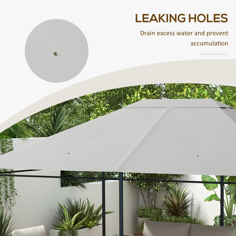 Outsunny 3 X 4m Gazebo Canopy Replacement Gazebo Roof Cover - Grey