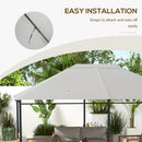 Outsunny 3 X 4m Gazebo Canopy Replacement Gazebo Roof Cover - Grey