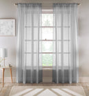 Eden Silver 100% Recycled Plain Voile Panel - Pair