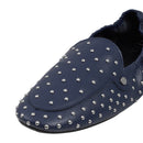 Studded Slip-on Loafers - Blue
