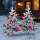 Lifeideas Set of 2 Artificial Christmas Trees with LED Decorations