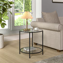 Livingandhome Round Tempered Glass Side Table