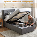 HOMCOM Bed Frame Gas Side Lift Under Bed Storage