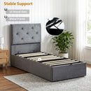 HOMCOM Bed Frame Gas Side Lift Under Bed Storage