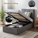 HOMCOM Bed Frame Gas Side Lift Under Bed Storage