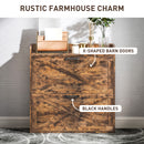 HOMCOM Narrow Shoe Cabinet Farmhouse Slim Shoe Storage Cabinet Rustic Brown