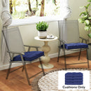 Outsunny 42 x 42cm Replacement Garden Seat Cushion Pad with Ties, Dark Blue