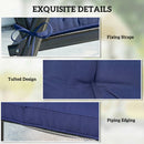 Outsunny 42 x 42cm Replacement Garden Seat Cushion Pad with Ties, Dark Blue
