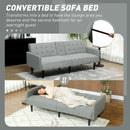 HOMCOM Upholstered Sofa Bed 3 Seater Home Theater With Storage