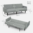 HOMCOM Upholstered Sofa Bed 3 Seater Home Theater With Storage