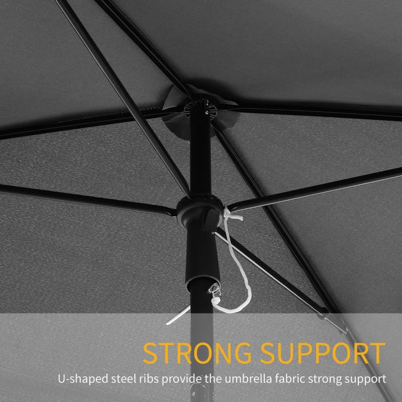 Outsunny Tilt Parasol 2m x 1/3m - Grey