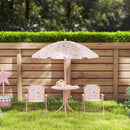 AIYAPLAY Kids Garden Table and Chair Set, Outdoor Patio Set w/ Parasol, Pink