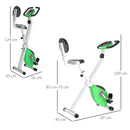HOMCOM Magnetic Resistance Exercise Bike Foldable LCD Adjustable Seat Green