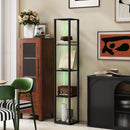 HOMCOM RGB LED Floor Lamp with Shelves and Remote Control for Bedroom