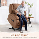 HOMCOM Power Lift Recliner Chair, Lift Chair For Elderly With Massage, Brown