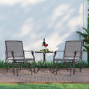 Outsunny Glider Rocking Chair & Table Set - Grey