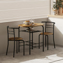 HOMCOM Breakfast Bar Table And Stools Set, Dining Room Set With Shelf