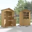 Outsunny Outdoor Storage Cabinet Waterproof Light Brown