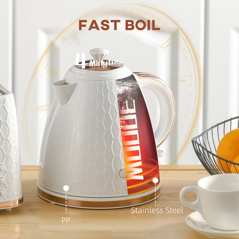 HOMCOM Electric Kettle, Fast Boil, 1.7L, 3kW, Swivel, Auto Shut-off
