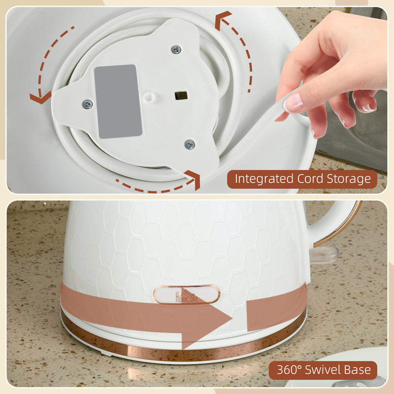 HOMCOM Electric Kettle, Fast Boil, 1.7L, 3kW, Swivel, Auto Shut-off