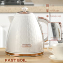 HOMCOM Electric Kettle, Fast Boil, 1.7L, 3kW, Swivel, Auto Shut-off