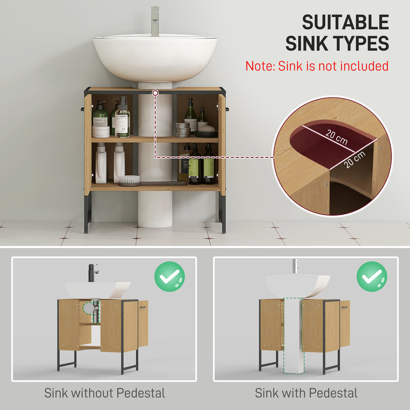 HOMCOM Bathroom Under Sink Cabinet for Basin without or with Pedestal