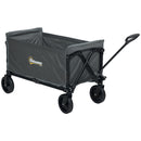 Outsunny 120L Folding Collapsible Wagon With Adjustable Handle, Grey