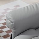 HOMCOM PU Leather Manual Reclining Armchair Footstool Padded Seat Light Grey