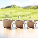 Outsunny Seagrass Plant Pots Flower Planters Bohemian Style Set of 3 Natural