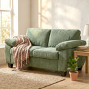 HOMCOM 2 Seater Sofa, Chenille Small Sofa with Spring Cushions, Dark Green