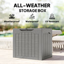 Outsunny 93L Plastic Garden Storage Box, Storage Container w/ Handles Khaki