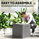 Outsunny 93L Plastic Garden Storage Box, Storage Container w/ Handles Khaki