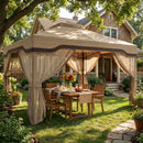 Outsunny 3 x 3.6 m Garden Gazebo with Shelves, UPF50+ Permanent Gazebo