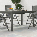 Outsunny Extending Garden Table with Slatted Top, 160/220 x 90 x 73 cm, Grey