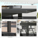 Outsunny Extending Garden Table with Slatted Top, 160/220 x 90 x 73 cm, Grey