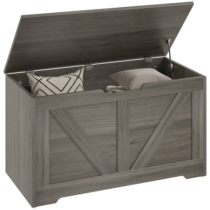 HOMCOM Storage Trunk for Living Room, with Safety Hinges 80cm