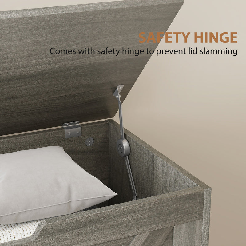 HOMCOM Storage Trunk for Living Room, with Safety Hinges 80cm