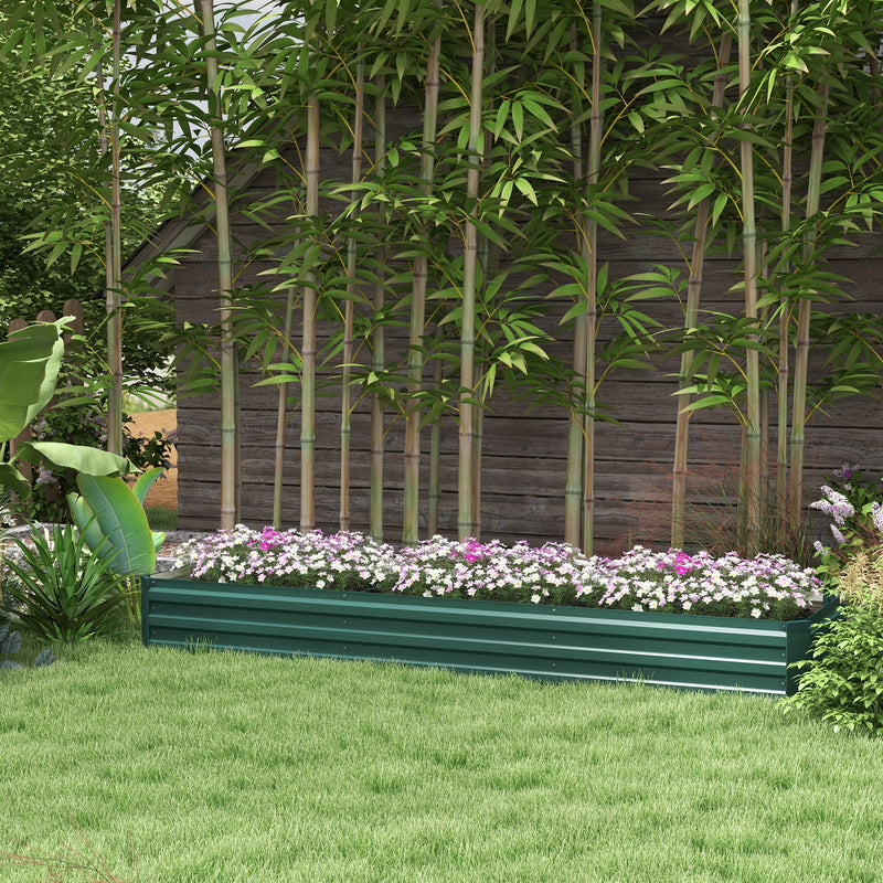 Outsunny Galvanised Raised Bed For Garden, Outdoor Elevated Planter Box