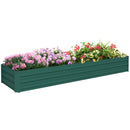 Outsunny Galvanised Raised Bed For Garden, Outdoor Elevated Planter Box