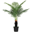 HOMCOM Artificial Areca Palm Tree with PE Leaves and Flocked Soil