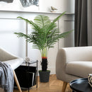 HOMCOM Artificial Areca Palm Tree with PE Leaves and Flocked Soil