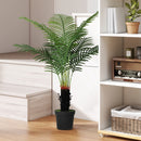 HOMCOM Artificial Areca Palm Tree with PE Leaves and Flocked Soil